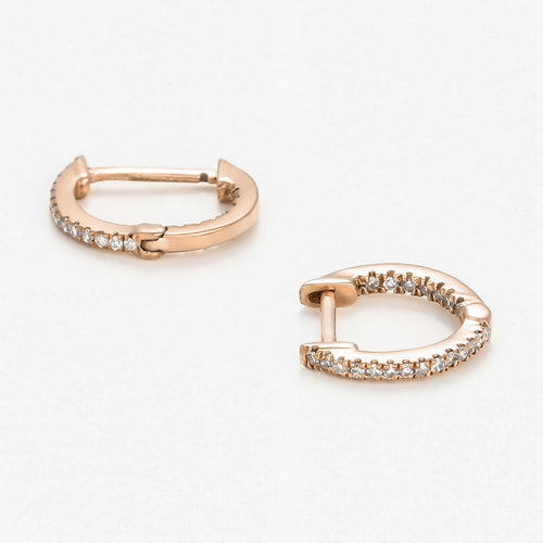 Perfect Créoles" Earrings Diamonds 0.08/42 - Pink Gold 375/1000