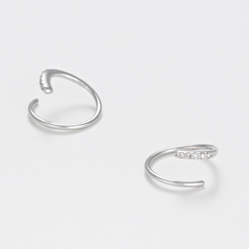 Boucles D'Oreilles "Joli Tourbillon Diamant" D0,03/10 - Or Blanc