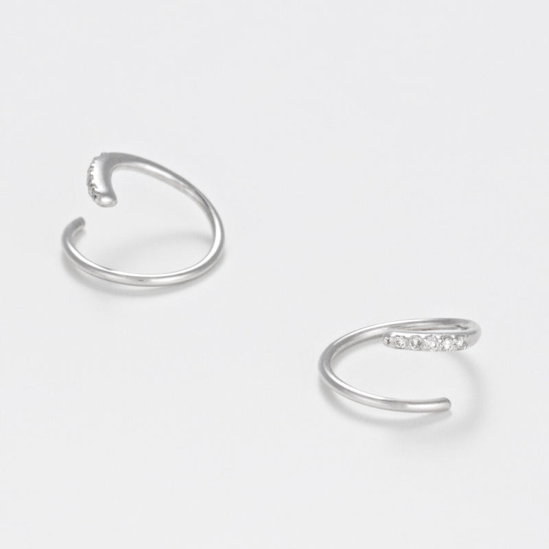 Boucles D'Oreilles "Joli Tourbillon Diamant" D0,03/10 - Or Blanc 375/1000