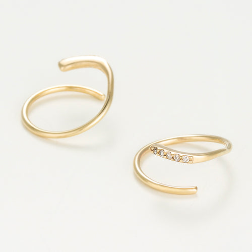 Boucles D'Oreilles "Joli Tourbillon Diamant" D0,03/10 - Or Jaune 375/1000