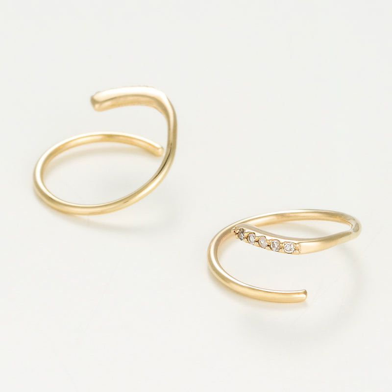 Boucles D'Oreilles "Joli Tourbillon Diamant" D0,03/10 - Or Jaune 375/1000