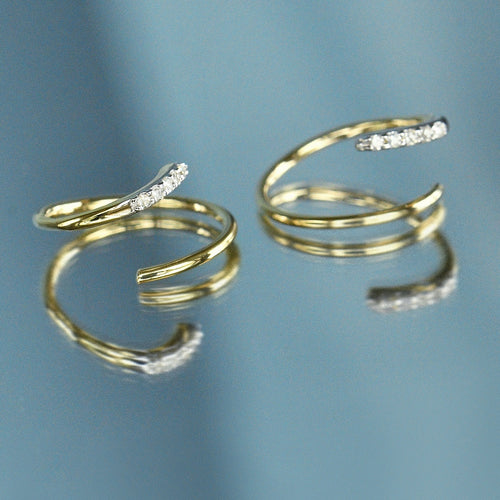 Joli Tourbillon Diamant" Earrings D0,03/10 - Yellow Gold 375/1000