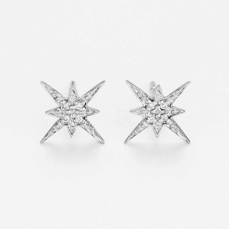 Boucle D'Oreilles "Sirius" D0,04Ct/10 - Or Blanc 375/1000