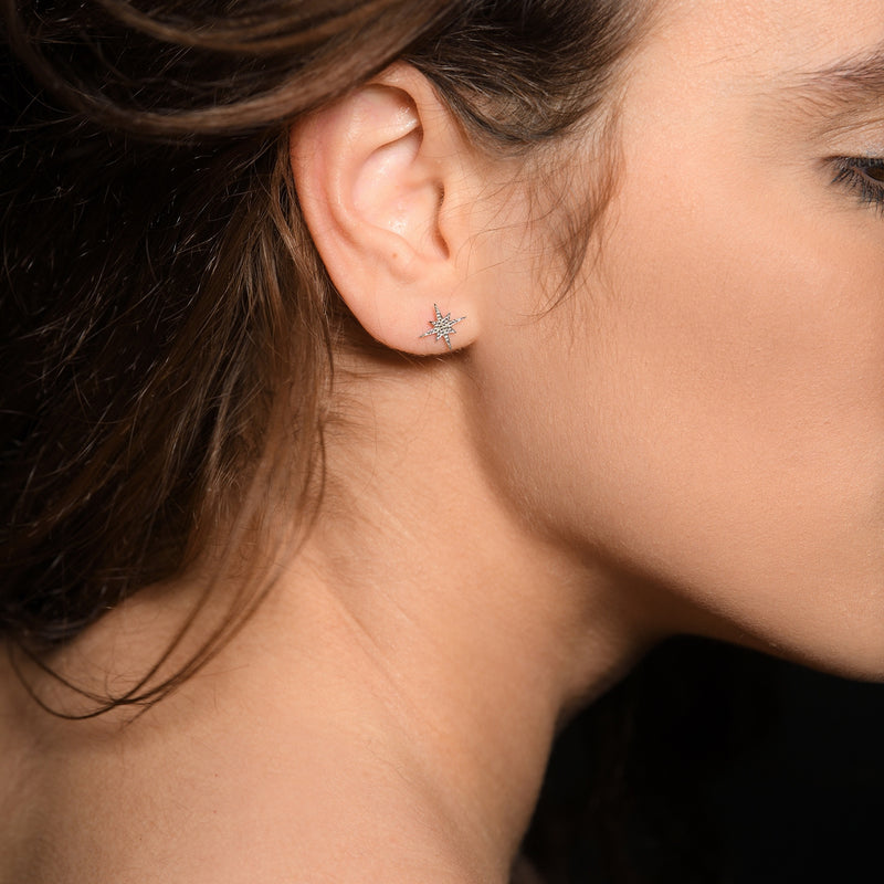 Boucle D'Oreilles "Sirius" D0,04Ct/10 - Or Blanc 375/1000