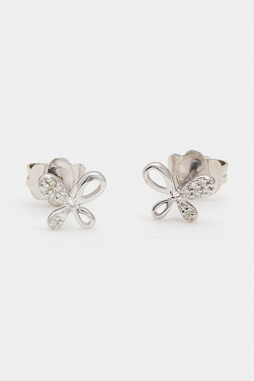Boucles D'Oreilles "Louisa" D0,045/14 - Or Blanc 375/1000