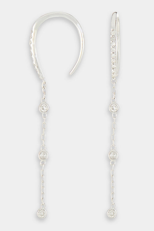 Boucles D'Oreilles "Créoles Sunshine" D0,12/24 - Or Blanc 375/1000