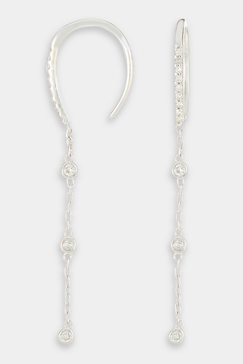 Boucles D'Oreilles "Créoles Sunshine" D0,12/24 - Or Blanc 375/1000