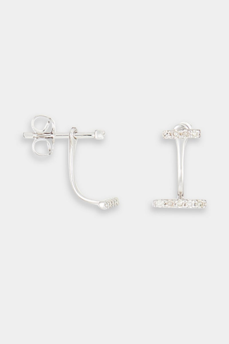 Boucles D'Oreilles "Pyrrha" D0,12/18 - Or Blanc 375/1000
