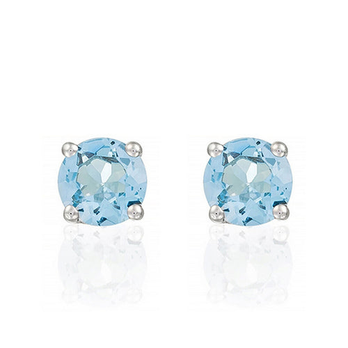 Boucles D'Oreilles "Single Topaze" Topaze 0,46/2 - Or Blanc 375/1000