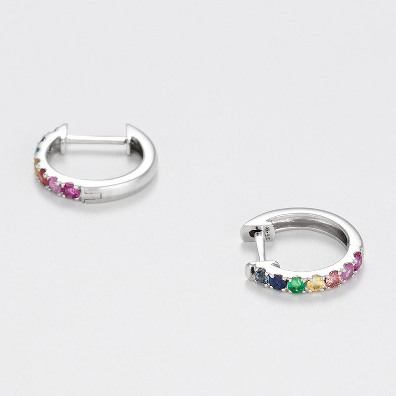 Boucles D'Oreilles "Colorful Love" - Or Blanc