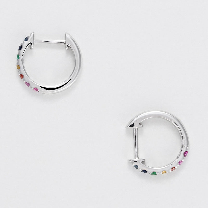 Boucles D'Oreilles "Colorful Love" - Or Blanc