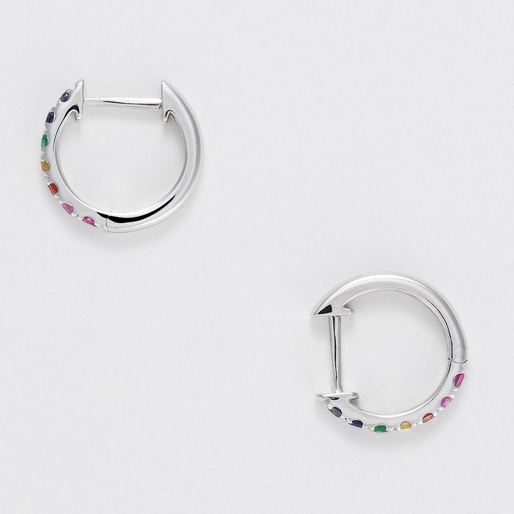 “Colorful Love” Earrings – 375/1000 White Gold