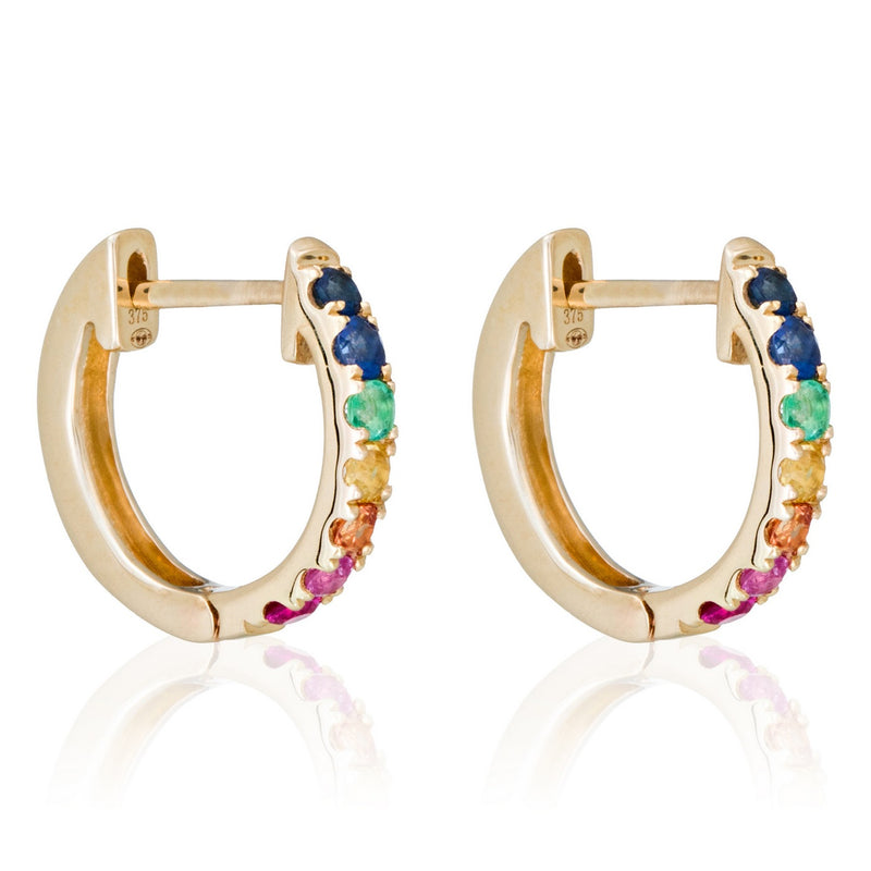 Boucles D'Oreilles "Colorful Love" - Or Jaune 375/1000