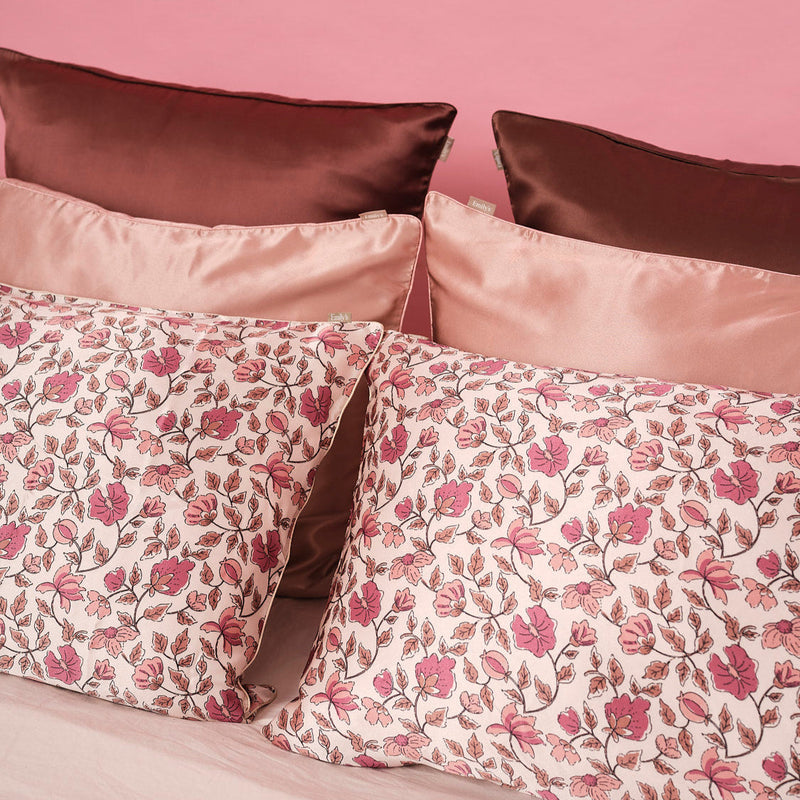 Taie d'oreiller 100% Pure Soie De Mûrier - Vieux Rose - 2 Tailles