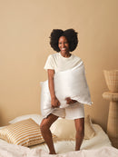 Two-Face Silk And Linen Pillowcase - White - 2 Sizes