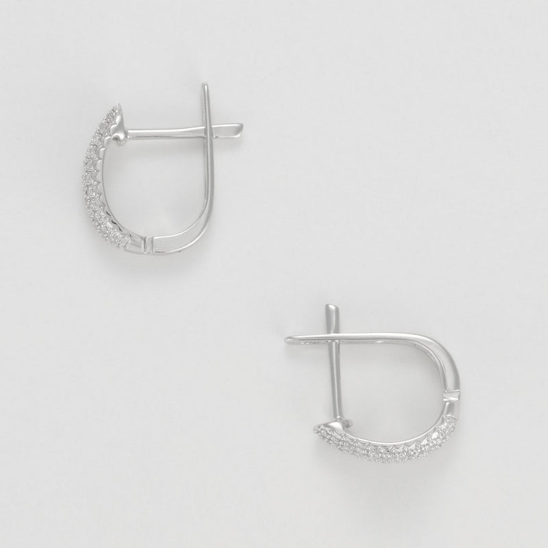 Boucles D'Oreilles "Iratia" D0,12Ct/68 - Or Blanc 375/1000