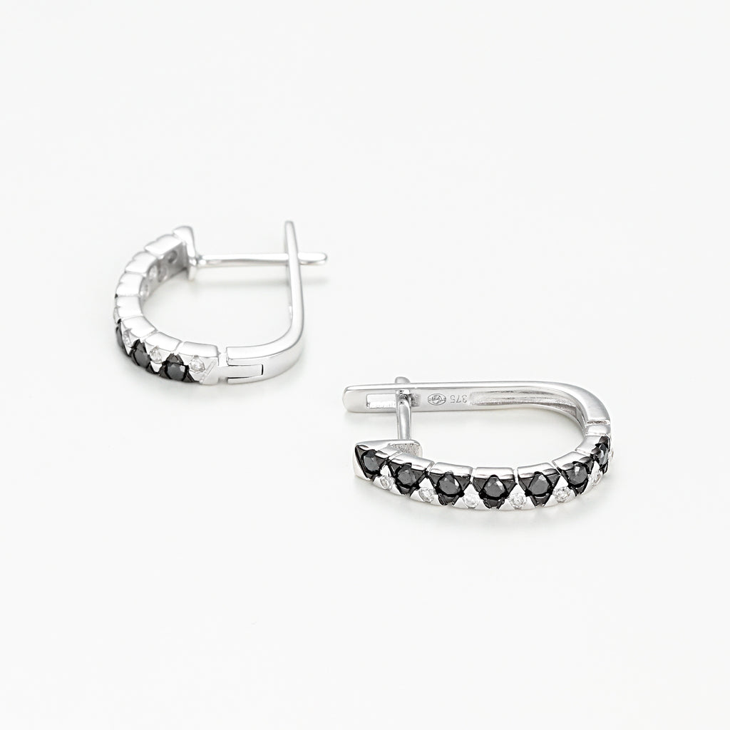 Boucles D'Oreilles "Black And White"