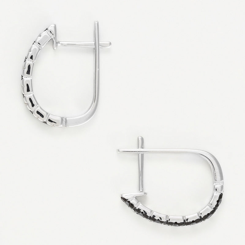 Black And White" Earrings - Gold Blanc 375/1000