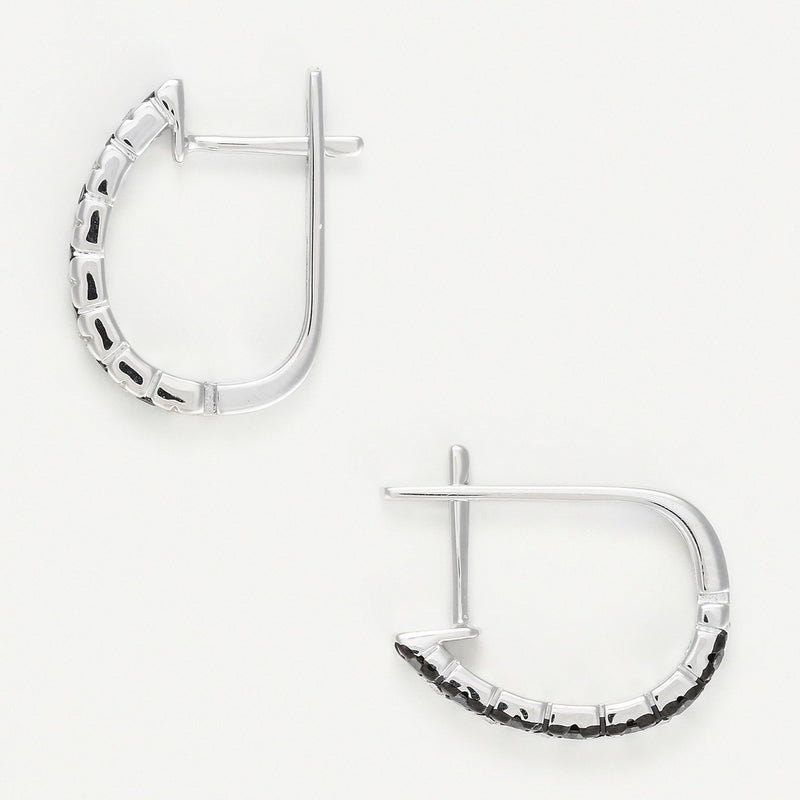 "Black and White" Earrings - 375/1000 White Gold