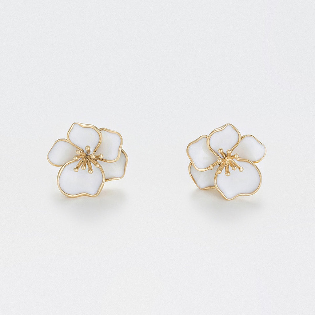 Boucles D'Oreilles "Orchidée" - Or Jaune