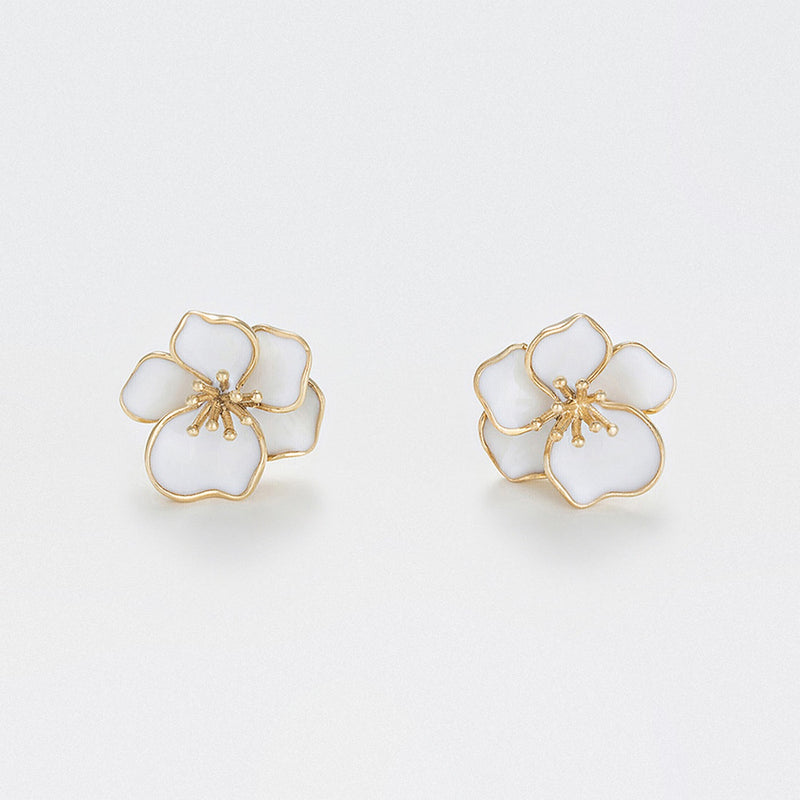 Boucles D'Oreilles "Orchidée" - Or Jaune 375/1000