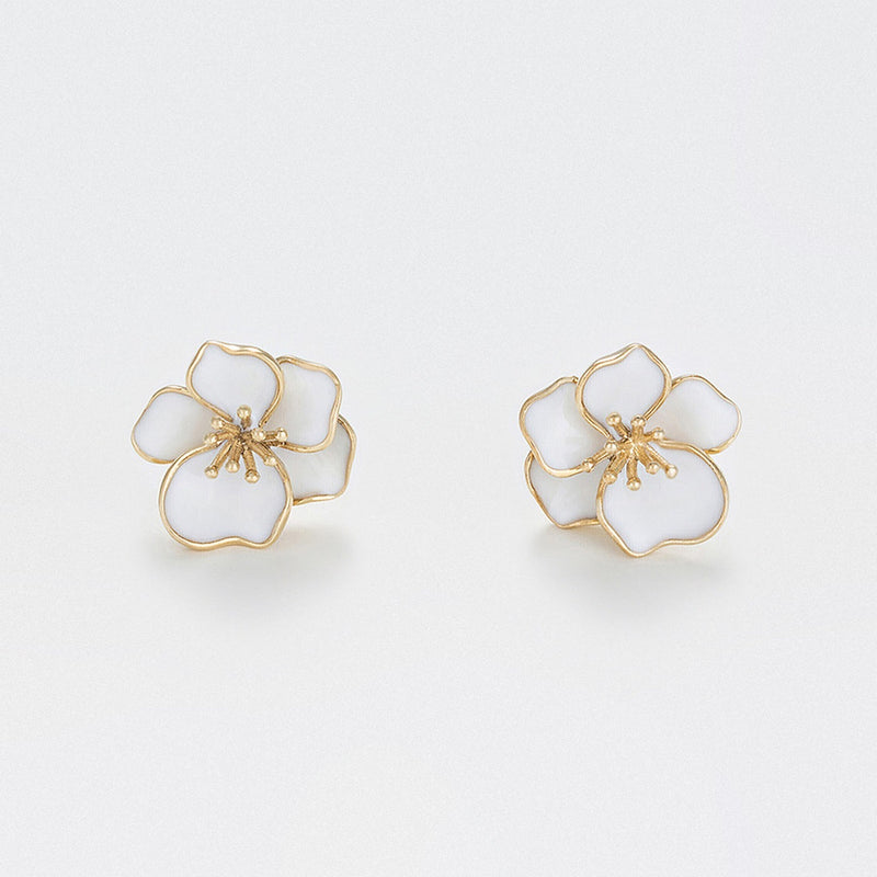 Orchid Earrings - Yellow Gold 375/1000