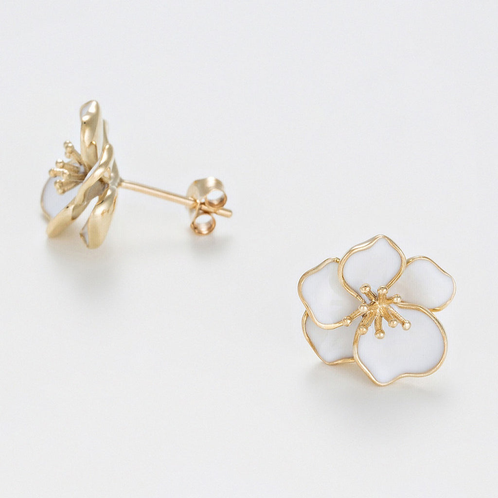 Boucles D'Oreilles "Orchidée" - Or Jaune