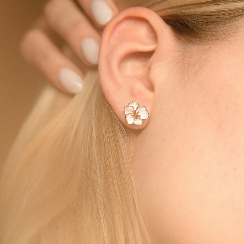 Orchid Earrings - Yellow Gold 375/1000
