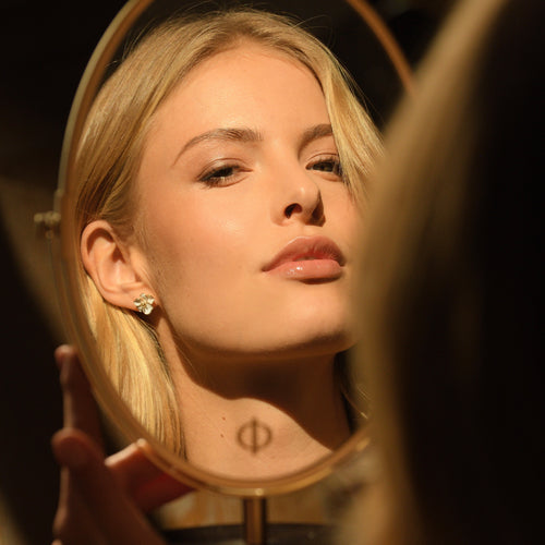 "Orchid" Earrings - 375/1000 Yellow Gold