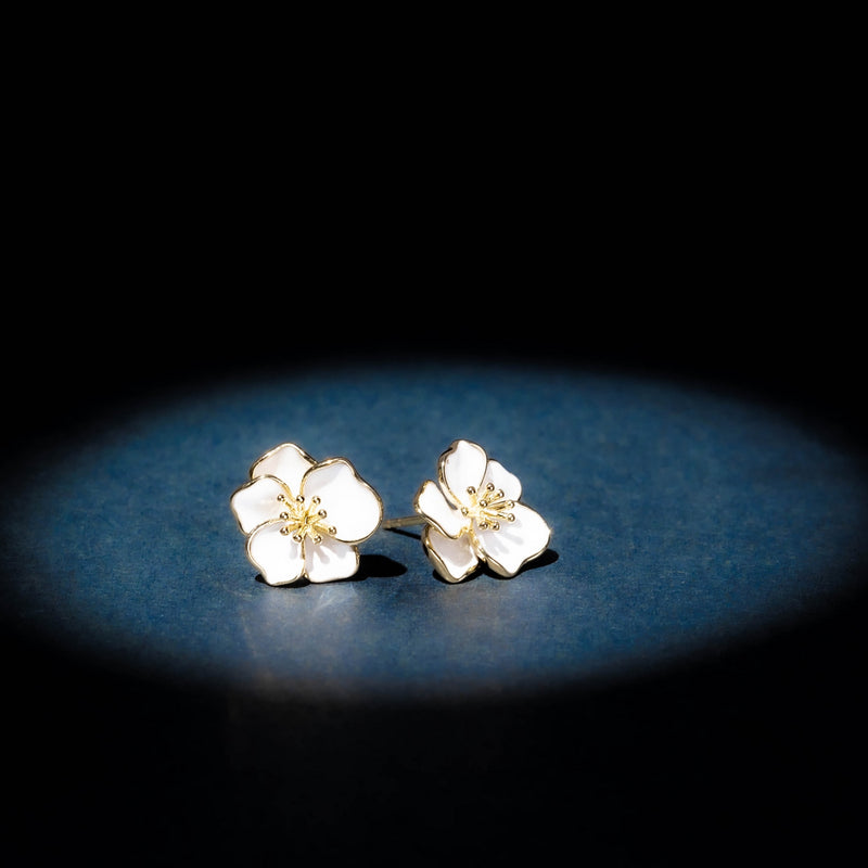 Orchid Earrings - Yellow Gold 375/1000