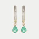 Boucles D'Oreilles "Juria" D0,03Ct/20 Em 0,55/2 - Or Jaune 375/1000