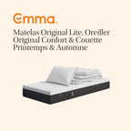 Epchl - Set - Materasso Original Lite + Cuscino/i Original Comfort + Piumone Primavera e Autunno Emma - Bianco