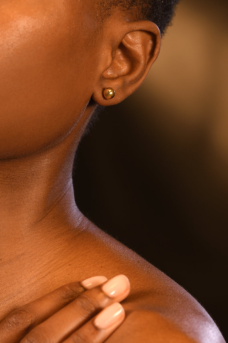 Boucles D'Oreilles "Puces Dorées 7Mm" Or Jaune 375/1000