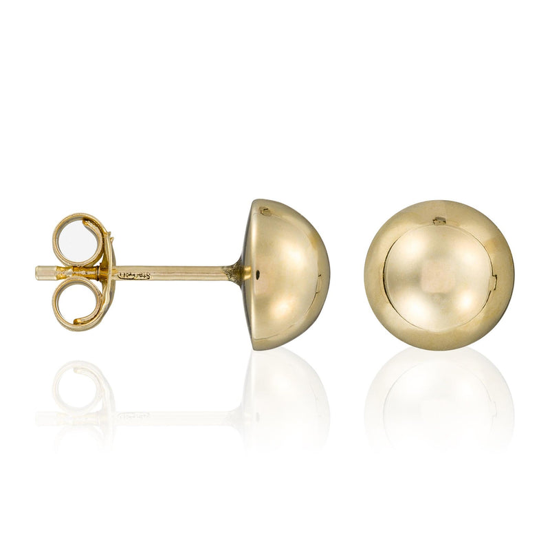 Boucles D'Oreilles "Puces Dorées 10Mm" Or Jaune 375/1000