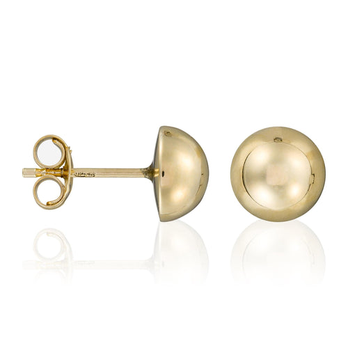 Boucles D'Oreilles "Puces Dorées 10Mm" Or Jaune 375/1000
