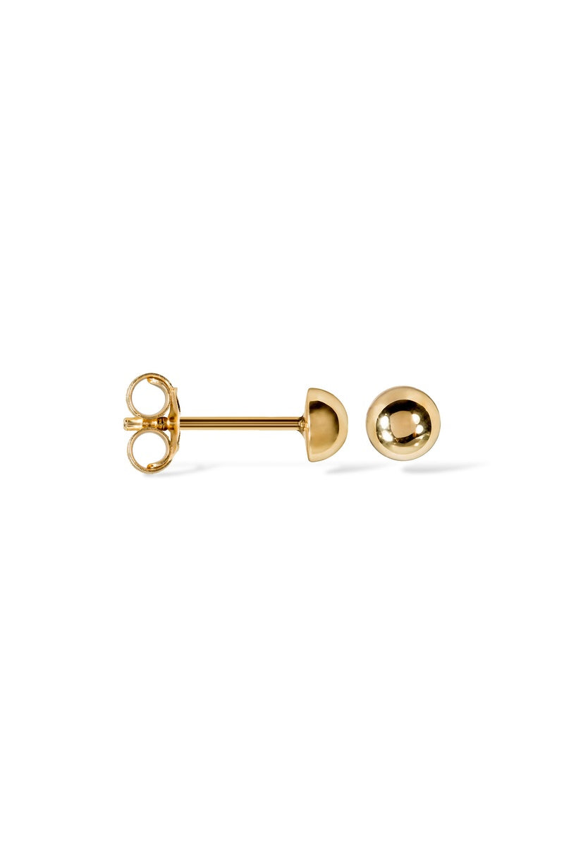 'Half Ball 3mm' 375/1000 Yellow Gold Earrings
