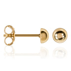 Boucles D'Oreilles "Demi Boule  3Mm " Or Jaune 375/1000