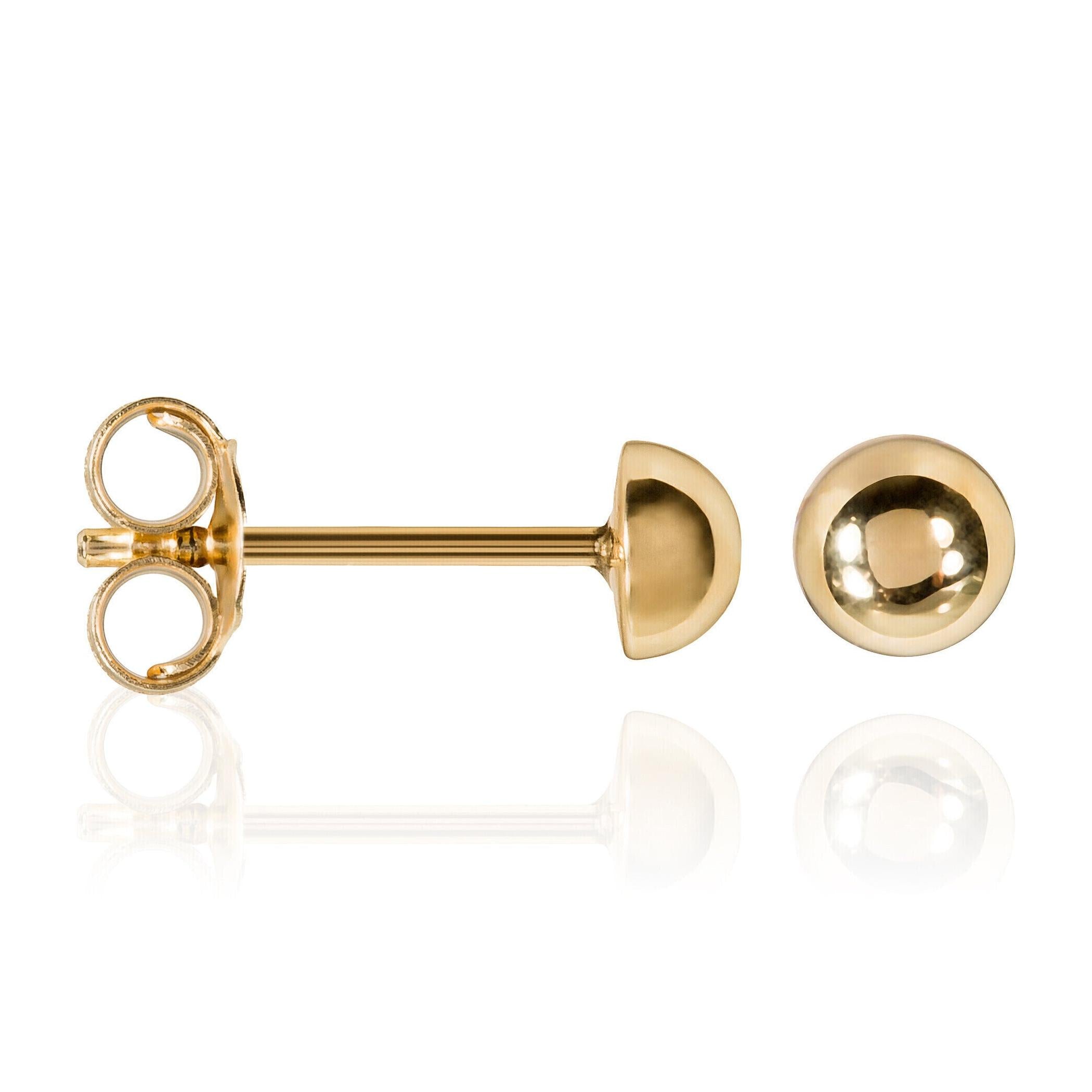 Pendientes “Media Bola” 3Mm Oro Amarillo 375/1000