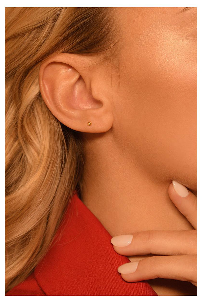 Boucles D'Oreilles "Demi Boule 3Mm "Or Jaune 375/1000