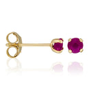 Boucles D'Oreilles "Little Red 3Mm" : 0,12Ct/2