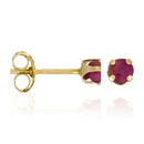 Boucles D'Oreilles "Little Red 3Mm" : 0,12Ct/2