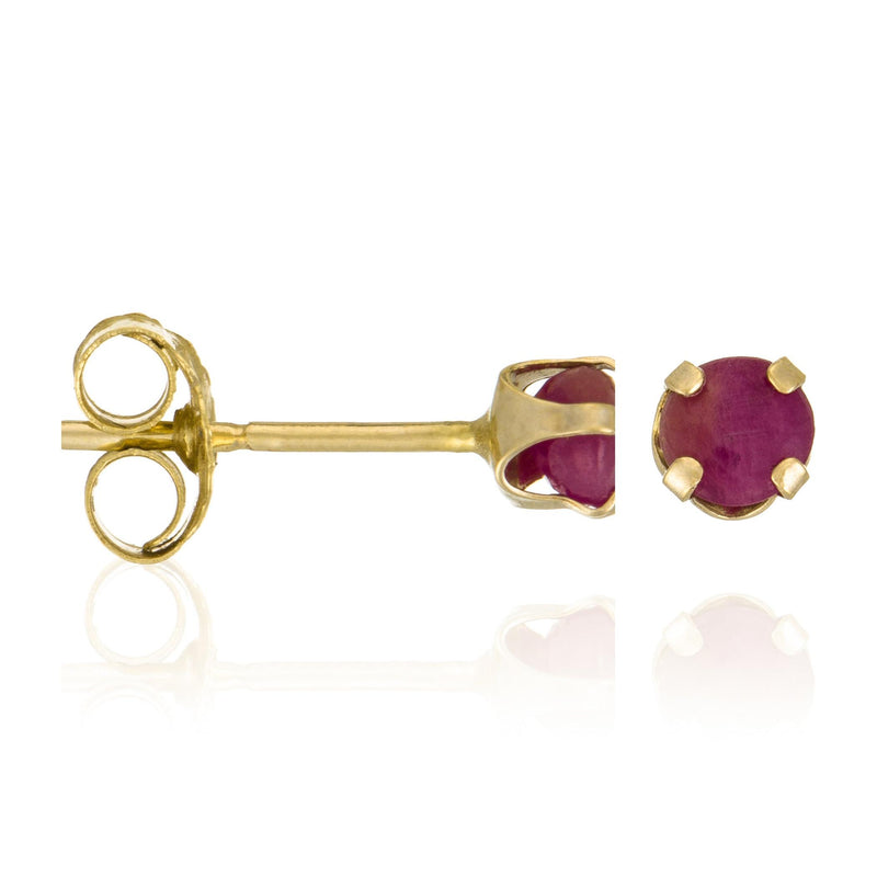 Boucles D'Oreilles "Little Red 3Mm" : 0,12Ct/2