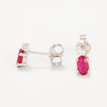 Boucles D'Oreilles "Ruby" Or Blanc 375/1000