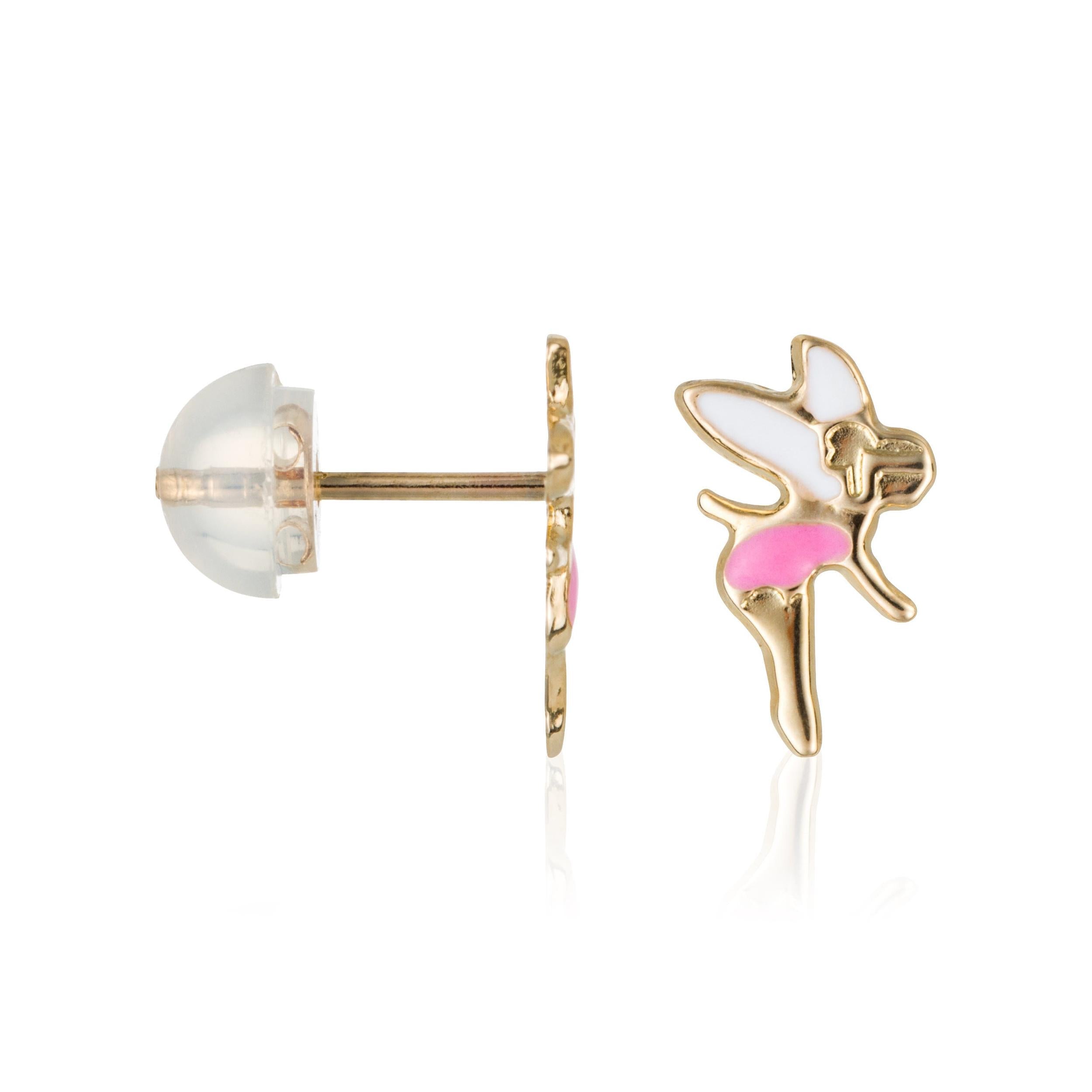 Boucles D'Oreilles Enfant "Fée Clochette" Or Jaune 375/1000