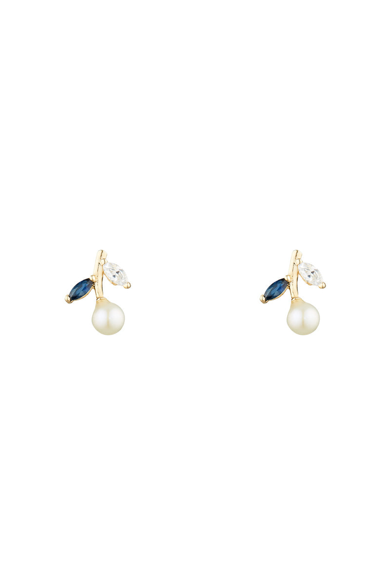 Boucle D'Oreilles "Cerise De Saphir 0,11Ct/2" Or Jaune 375/1000