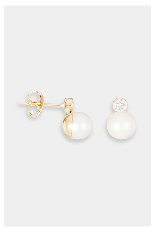 Boucles D'Oreilles "Alpas" Or Jaune 375/1000 Et Perle