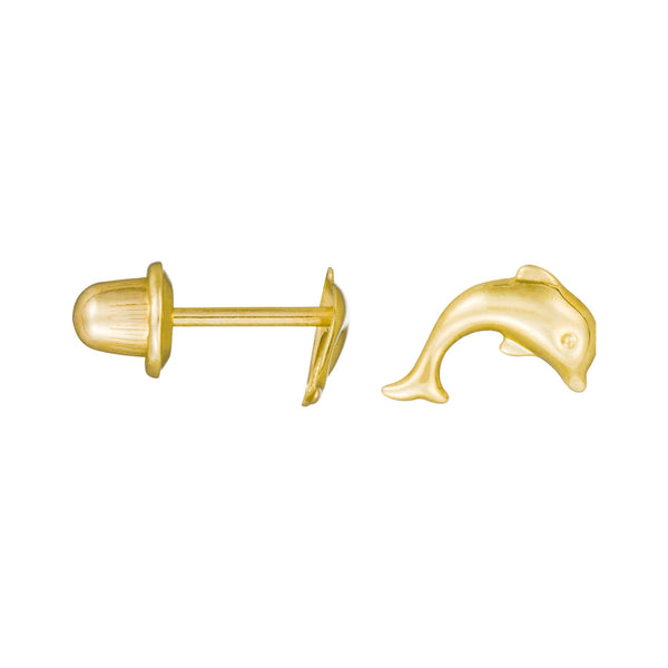 Children's Earrings "Joyeux Dauphin" 375/1000 Yellow Gold