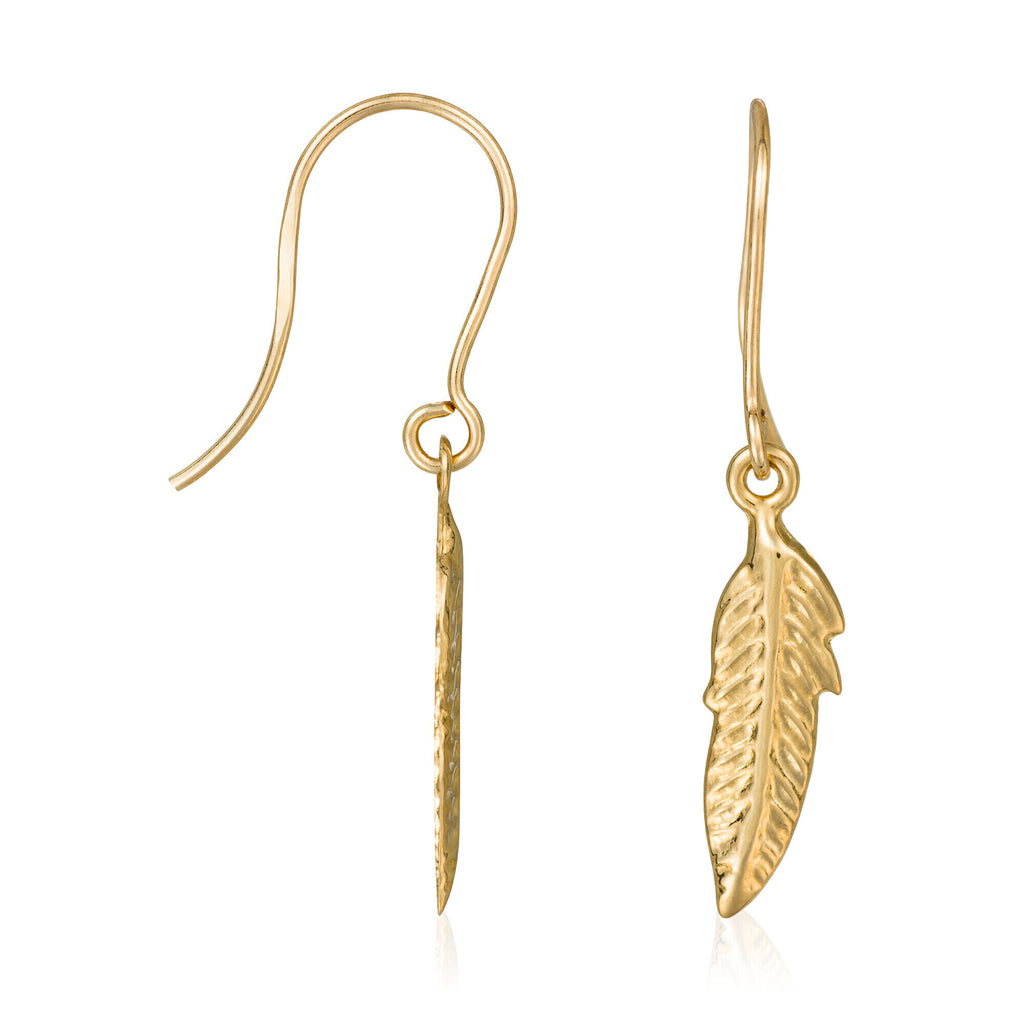 Boucles D'Oreilles "Feuille" Or Jaune 375/1000