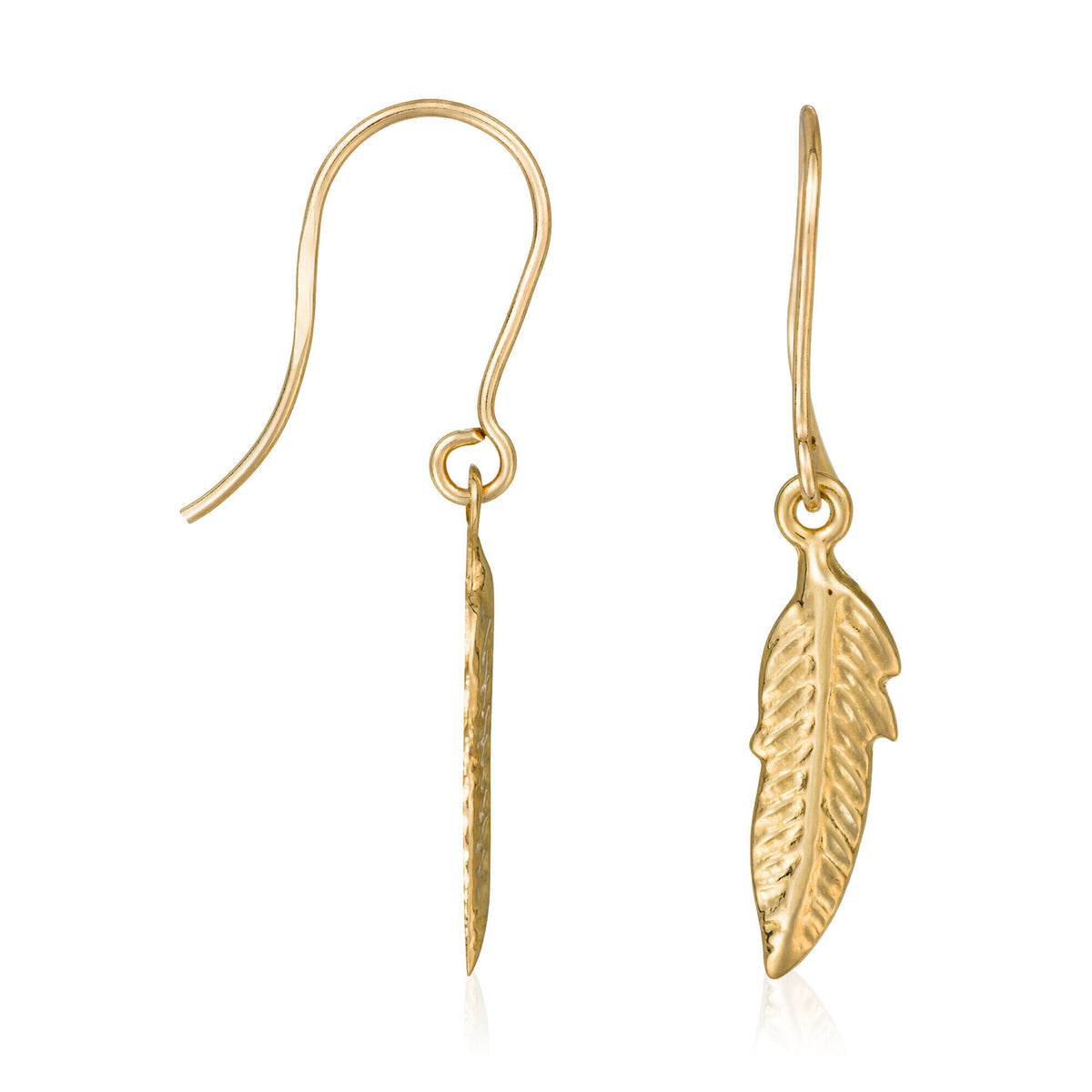 Boucles D'Oreilles "Feuille" Or Jaune 375/1000