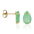 Boucles D'Oreilles "Aya" - Jade Verte, Or Jaune 375/1000